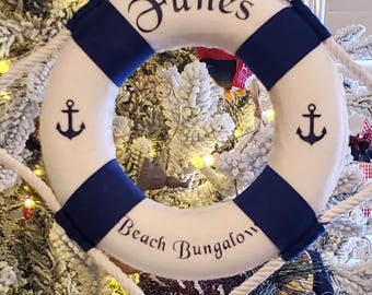 Versand am nächsten Tag/Personalisierter Rettungsring Weihnachtsbaumschmuck/Familien-Weihnachtsbaumschmuck/Babys erster Weihnachtsbaumschmuck