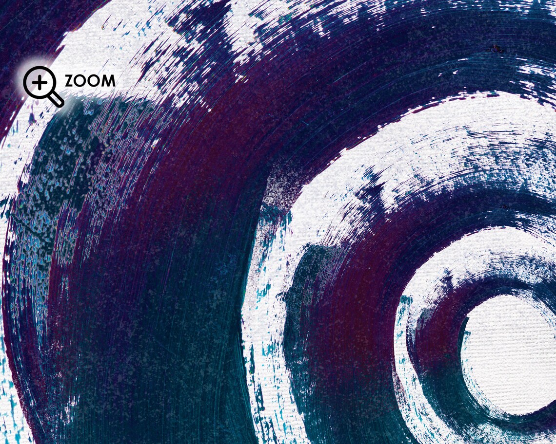 Blue Canvas Print Abstract wall art Mixed media | Etsy