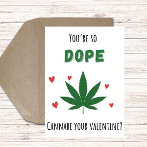 Cartão engraçado para imprimir do Dia dos Namorados para esposa, marido, mãe, pai – Cartão engraçado para imprimir do Dia dos Namorados – Cannabe So Dope-Download digital