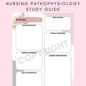Nursing Student Pathophysiology Notes – Nursing School Notes – Fillable Disorder Concept Map ...