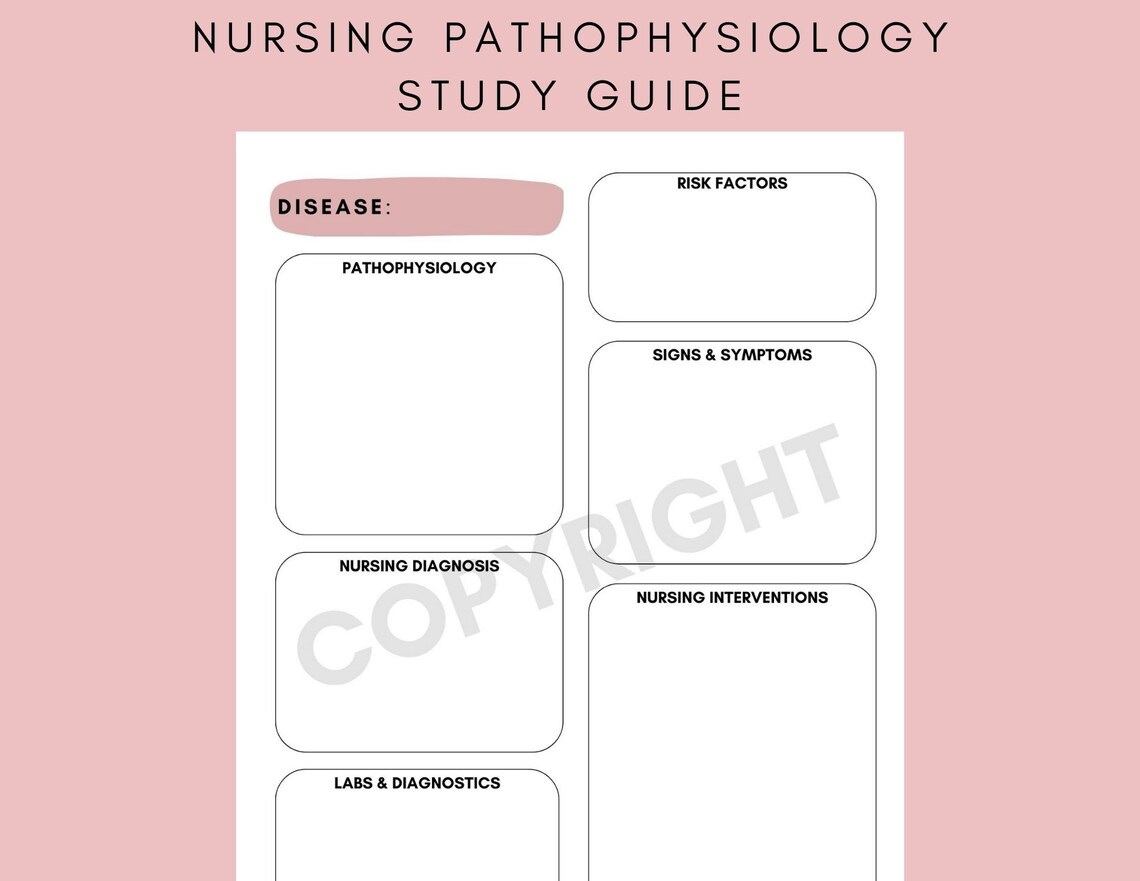 Nursing Student Pathophysiology Notes – Nursing School Notes – Fillable ...