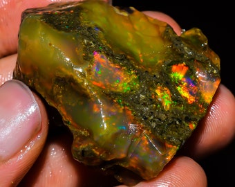 Wonderful Top Grade Quality 100% Natural Welo Fire Ethiopian Opal Fancy Rough Loose Gemstone For Making Jewelry 105 Cts. 41X35X15 mm OR-1025