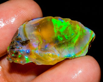 Marvellous Top Grade Quality 100% Natural Welo Fire Ethiopian Opal Fancy Rough Loose Gemstone For Making Jewelry 15 Cts. 25X15X7 mm OR-1363