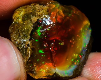 Fabulous Top Grade Quality 100% Natural Welo Fire Ethiopian Opal Fancy Rough Loose Gemstone For Making Jewelry 29 Cts. 24X20X13 mm OR-1010