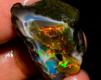 Amazing Top Grade Quality 100% Natural Welo Fire Ethiopian Opal Fancy Rough Loose Gemstone For Making Jewelry 38.5 Cts. 26X18X17 mm OR-1375