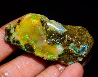 Beautiful Top Grade Quality 100% Natural Welo Fire Ethiopian Opal Fancy Rough Loose Gemstone For Making Jewelry 59 CTS. 46X21X15 MM OR-1252