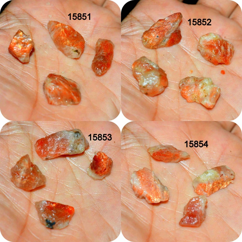 SUNSTONE ROUGH LUCKY A One Quality 100/% Natural Loose Gemstone Top Quality Rough 4 Pieces Lot
