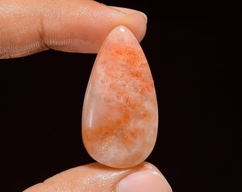 Amazing Top Grade Quality 100% Natural Sunstone Pear Shape Cabochon Loose Gemstone For Making Jewelry 29.5 Ct. 33X18X6 mm B-3172
