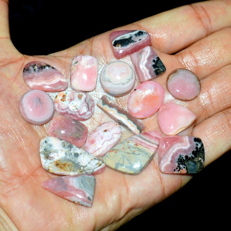RHODOCHROSITE AMAZING A One Quality 100/% Natural Cabochon Loose Gemstone 17 Pieces Lot Top Quality Pink Rhodochrosite Stone C 13079