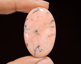 Dazzling Top Grade Quality 100% Natural African Rhodonite Oval Shape Cabochon Loose Gemstone For Making Jewelry 35.5 Ct. 37X23X5 mm B-2985