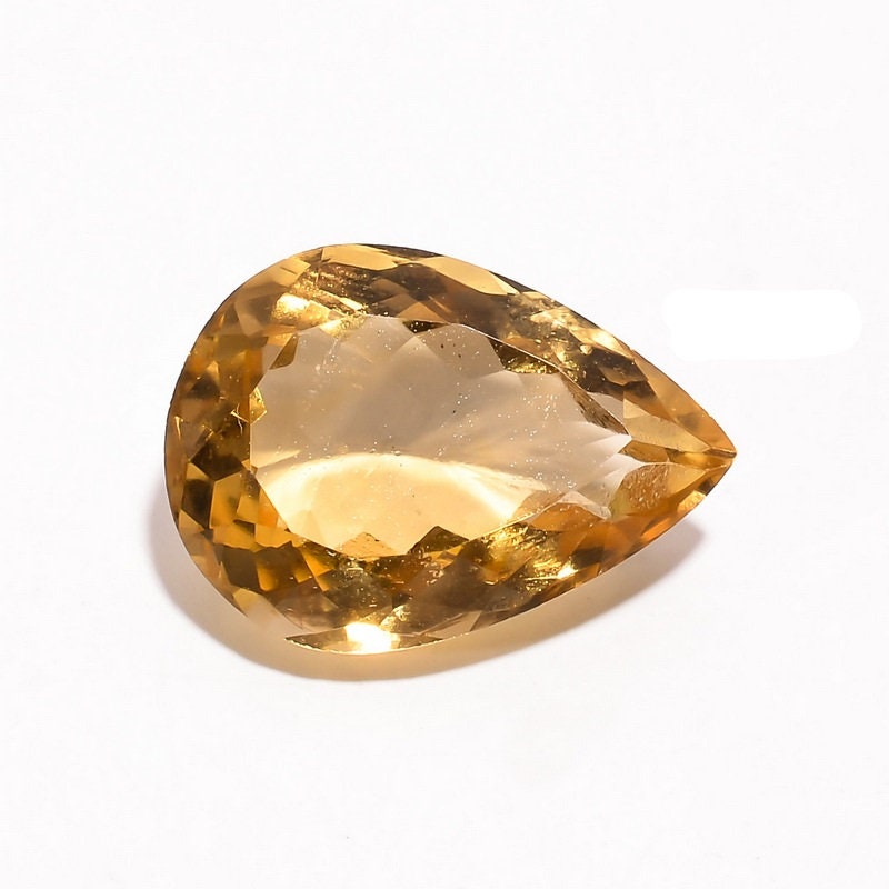 100% Natural Yellow Citrine 8x12mm pear shape flat cabochon for jewelry