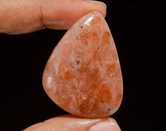 Excellent Top Grade Quality 100% Natural Sunstone Fancy Shape Cabochon Loose Gemstone For Making Jewelry 75 Ct. 40X30X8 mm B-3154