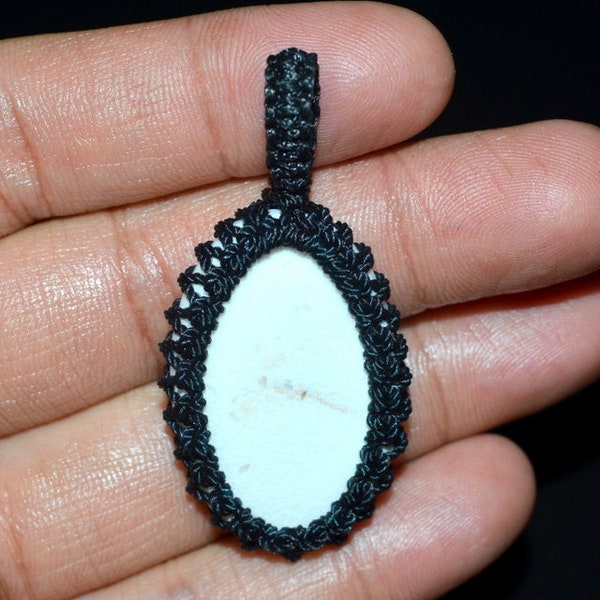 SCHOLARSITE A One Quality 100% Natural Macrame Pendant Ready To Use Real Pendant Gift For Women 30.90 Ct 37x24x6 mm C 3566