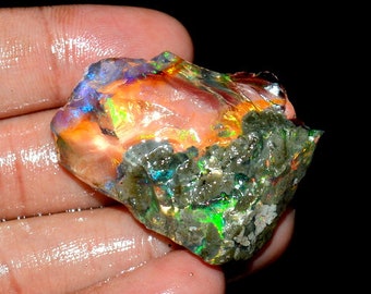 Gorgeous Ethiopian Opal Rough Speculative Top Grade Quality 100% Natural Ethiopian Huge Opal Rough 82. Ct 49X31X13. MM Loose Gemstone RR 28