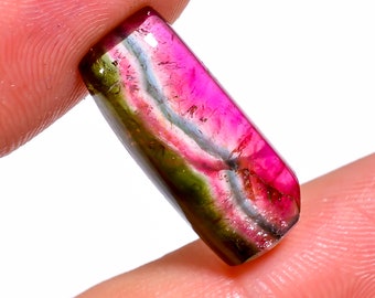 Pietra preziosa sfusa di tormalina anguria naturale al 100%, di alta qualità, a forma di fetta, per la creazione di gioielli, 10 carati, 20 x 8 x 5 mm, OR-1702
