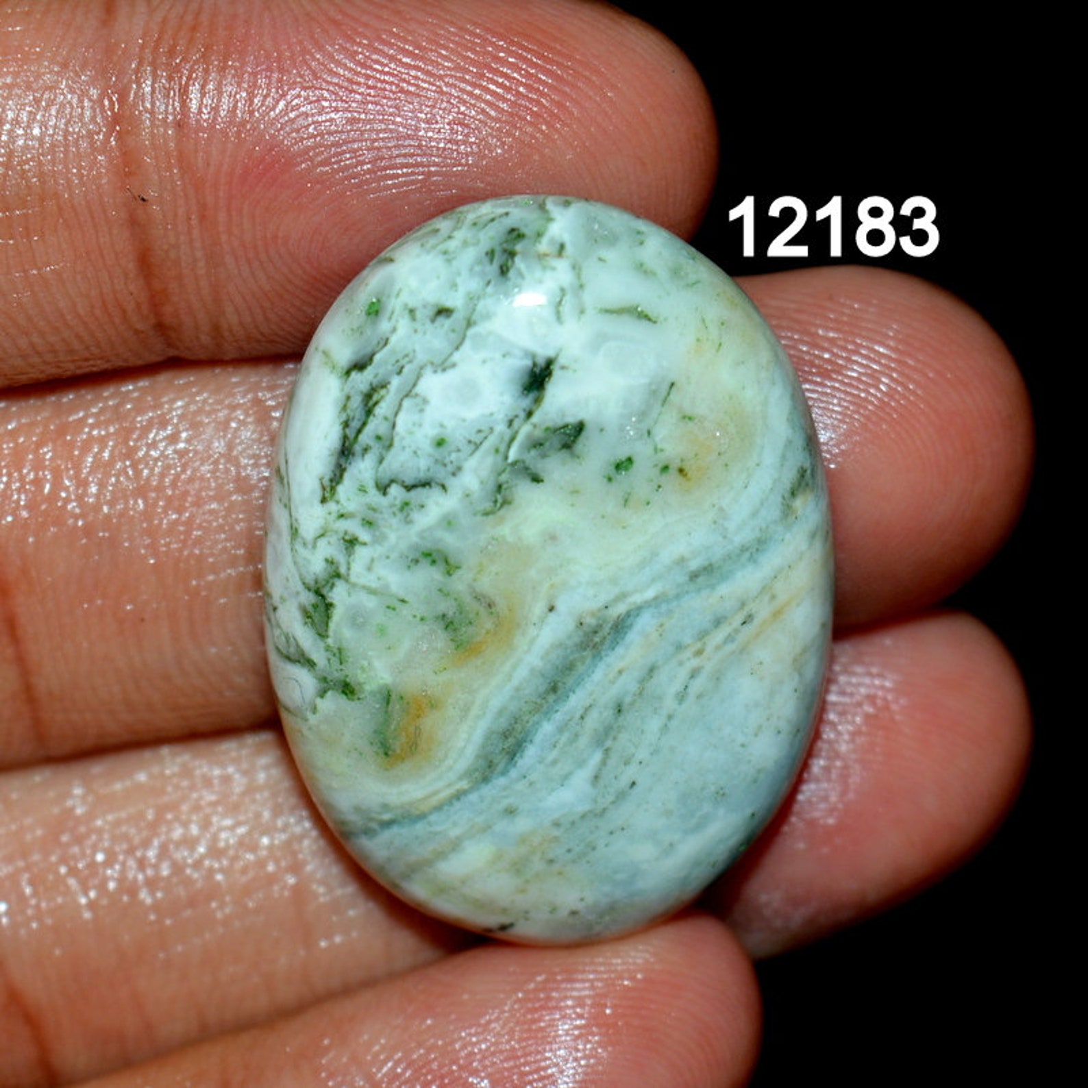 Green Lace Agate GLORIOUS AAA Quality 100 Natural Cabochon Etsy