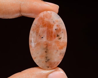Outstanding Top Grade Quality 100% Natural Sunstone Oval Shape Cabochon Loose Gemstone For Making Jewelry 40 Ct. 37X27X5 mm B-3138