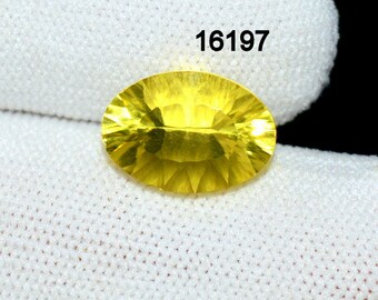 Lemon Quartz 5.15 Ct 14x10x8 mm Concave Cut Gemstone C 16197