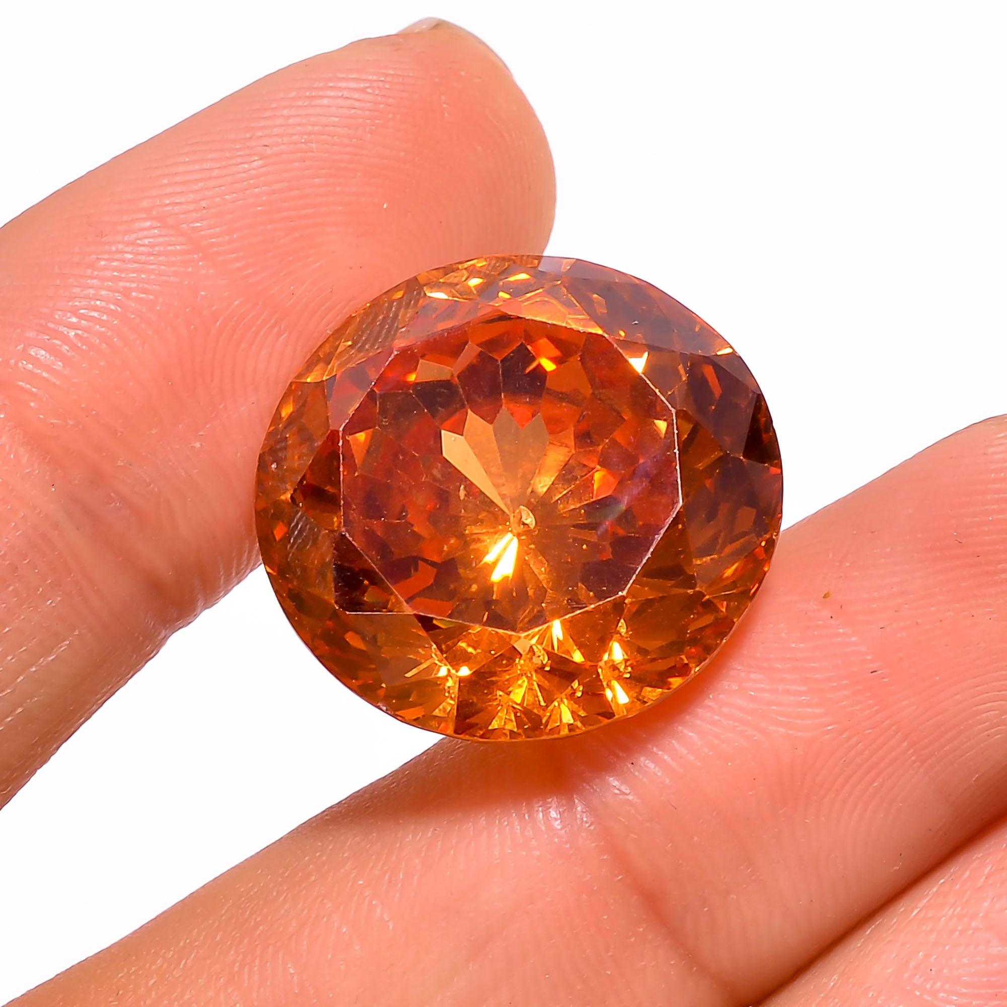 CUBIC ZIRCON 100 Natural DAZZLING Gemstone Faceted Cut Orange Etsy