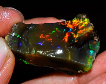 Excellent Top Grade Quality 100% Natural Welo Fire Ethiopian Opal Fancy Rough Loose Gemstone For Making Jewelry 44 Cts. 34X20X14 mm OR-1007