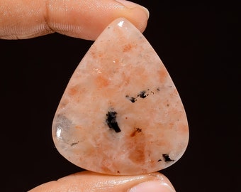 Beautiful Top Grade Quality 100% Natural Sunstone Pear Shape Cabochon Loose Gemstone For Making Jewelry 55.5 Ct. 38X33X6 mm B-3151