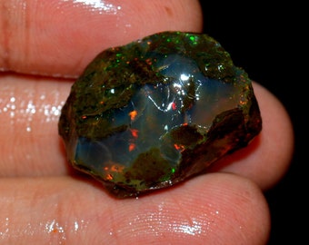 ETHIOPIAN OPAL ROUGH Impressive A One Quality 100% Natural Falshy Opal Rough 33.50 Ct. 24x15x12 mm Loose Gemstone For Making Jewelry C 23718