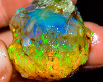 Immaculate Top Grade Quality 100% Natural Welo Fire Ethiopian Opal Rough Loose Gemstone For Making Jewelry 62.5 Ct. 28X23X19 mm OR-1435
