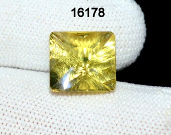 Lemon Quartz 6.15 Ct 12X12X7 mm Concave Cut Gemstone C 16178