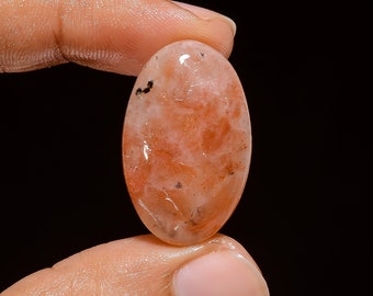 Outstanding Top Grade Quality 100% Natural Sunstone Oval Shape Cabochon Loose Gemstone For Making Jewelry 27.5 Ct. 29X19X7 mm B-3162
