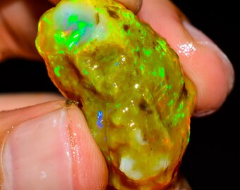 Gorgeous Top Grade Quality 100% Natural Welo Fire Ethiopian Opal Fancy Rough Loose Gemstone For Making Jewelry 34.5 Ct. 27X16X15 mm OR-1512