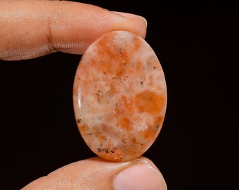 Superb Top Grade Quality 100% Natural Sunstone Oval Shape Cabochon Loose Gemstone For Making Jewelry 41.5 Ct. 33X24X6 mm B-3164