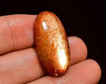 SUNSTONE Dazzling A One Quality 100% Natural Sunstone Cabochon 28x14x7 mm 25.15 Ct Loose Gemstone For Making jewelry Flashy Stone C 18168