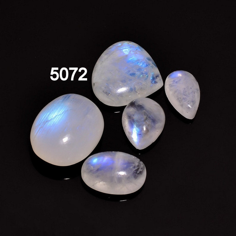 Rainbow Moonstone IMMACULATE AAA Quality 100/% Natural Mix Shape Cabochon Loose Gemstone 5 Pcs Lot Top Quality Moonstone For Pendant Making