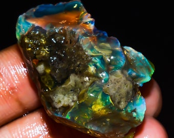 Terrific Top Grade Quality 100% Natural Welo Fire Ethiopian Opal Fancy Rough Loose Gemstone For Making Jewelry 48 Ct. 37X22X17 mm OR-1049