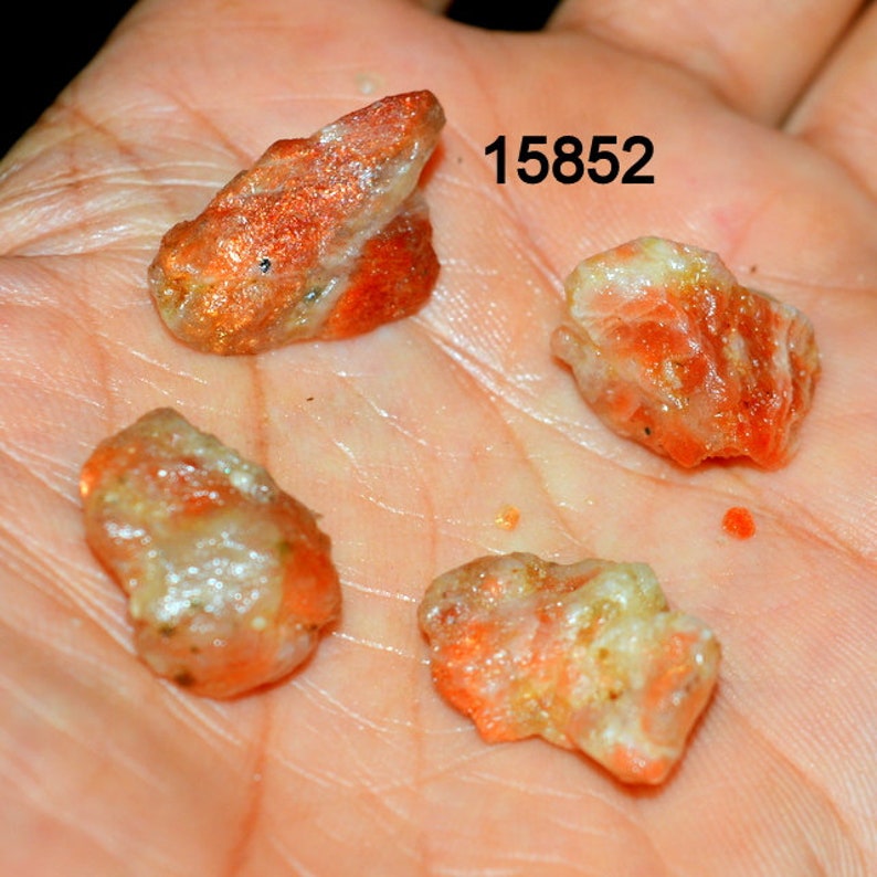 SUNSTONE ROUGH LUCKY A One Quality 100/% Natural Loose Gemstone Top Quality Rough 4 Pieces Lot