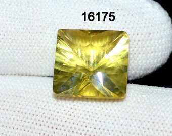 Lemon Quartz 10.10 Ct 14X14X9 mm Concave Cut Gemstone C 16175