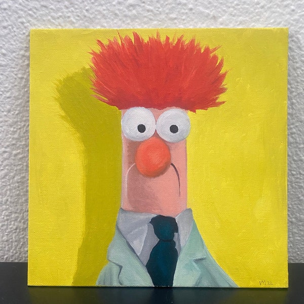 Beaker Original Muppets Oil Painting - 8x8 - Original Hand Painted Art Made with Love