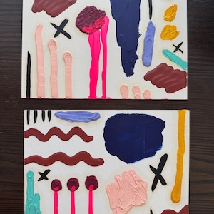 Estudio de color II - Conjunto de pinturas al óleo abstractas originales hechas con amor - 6x8