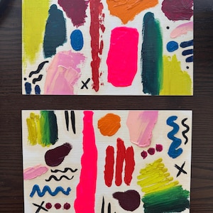 Estudio de color III - Conjunto de pinturas al óleo abstractas originales hechas con amor - 6x8