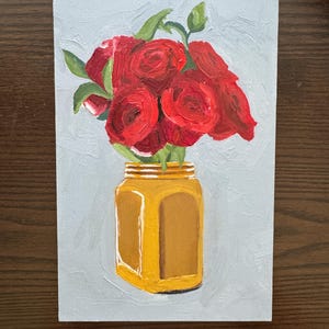 Sus Rosas - Pintura al óleo original hecha con amor - 6x9
