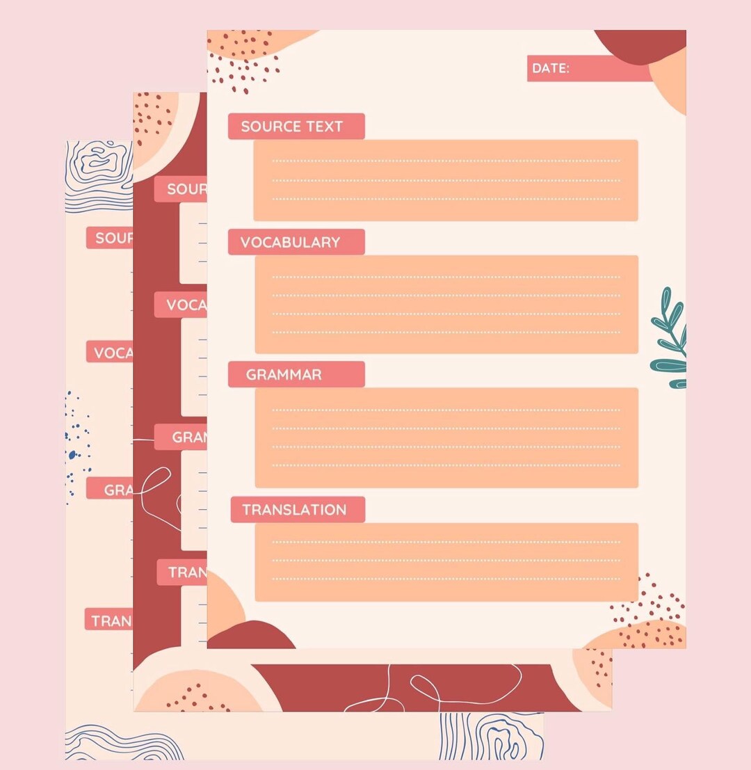Printable Digitally Language Learning Templates Pdf - Etsy