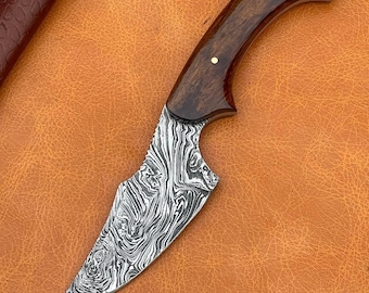 BIRDSEYE - SPECIAL SALE on Hand Forged Damascus Steel and Rosewood Skinner Knife