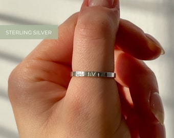 Personalised secret message ring | Sterling Silver | Hand stamped name ring | 2mm thick