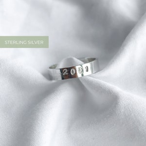 Personalised message ring | Sterling Silver | Hand stamped name ring | 4mm thick