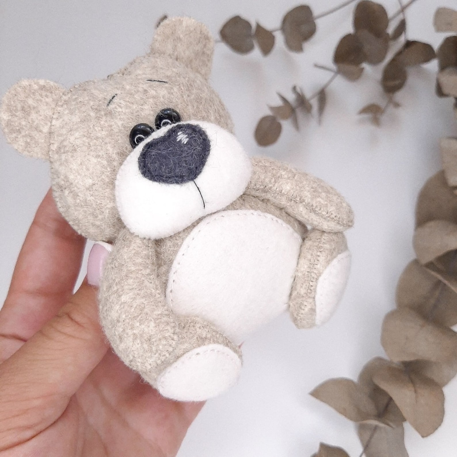 PDF template for creating a felt Bear. Felt Bear pattern. Etsy
