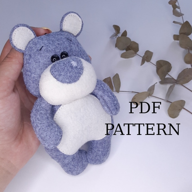 Felt Teddy Bear pattern. Etsy