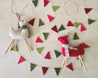 Mini Felt Christmas Pennant Garland