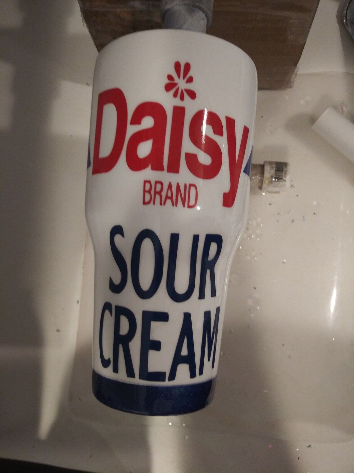 Daisy Sour Cream Do a Dollop of Daisy Custom Glitter Tumbler Etsy