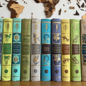 10-volume book set of the ‘Library of World Literature for Children’ series | Volumes 41-50 | J. Verne A. Dumas W. Scott M. Twain in Russian
