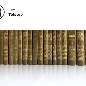 LEO TOLSTOY | Complete edition in 22 volumes | Anna Karenina | War and Peace | Classic literature | Decorative book set | Russian author